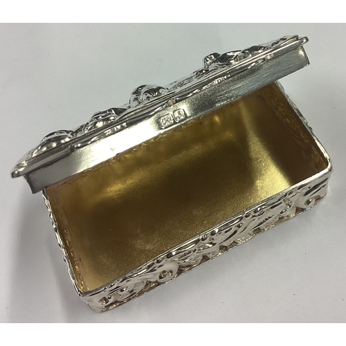 2 - An attractive chased silver box decorated with romantic scene. Birmingham. Approx. 41 grams. Est. £3... 