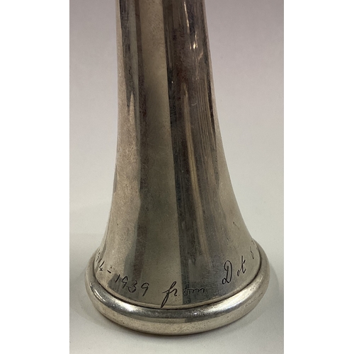 228 - CHESTER: An early 20th Century silver lighter with screw-top cover in the form of a hunting horn. Ap... 