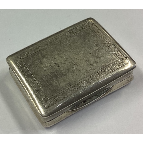 242 - A silver castle top snuff box with engraved scene to front and reverse. Approx. 20 grams. Est. £80 -... 