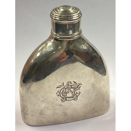 247 - A rare George III silver drinking flask of half form with screw-top cover. Approx. 85 grams. Est. £2... 