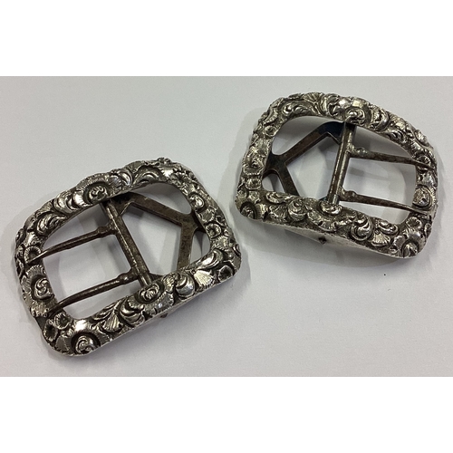 25 - A fine pair of Victorian silver belt buckles. Birmingham 1844. By Yapp & Woodward. Approx. 30 grams.... 