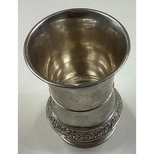 257 - An Austrian Judaica silver kiddush cup / beaker. Circa 1830. Approx. 169 grams. Est. £150 - £200.