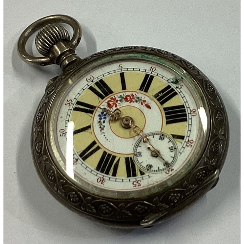 272 - A silver and enamelled pocket watch. Approx. 37 grams. Est. £40 - £60.