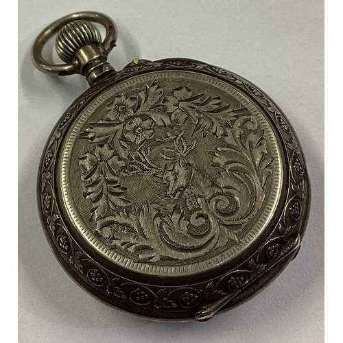 272 - A silver and enamelled pocket watch. Approx. 37 grams. Est. £40 - £60.