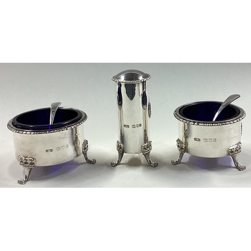 291 - CHRISTOPHER LAWRENCE: A silver condiment set. London 1986. Approx. 234 grams. Est. £300 - £400.