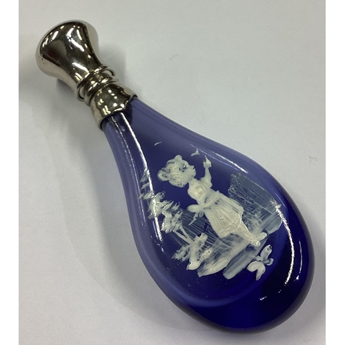 300 - A 19th Century silver mounted and etched glass scent bottle. Approx. grams. Est. £80 - £120.