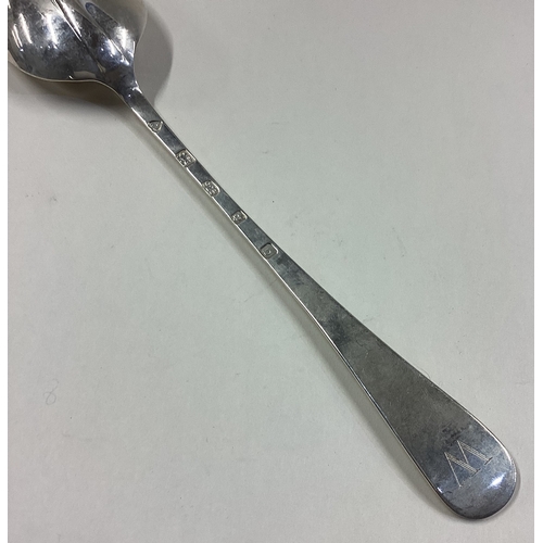 335 - A silver rat tail bottom marked trefid spoon in the early style. Approx. 161 grams. Est. £200 - £300... 