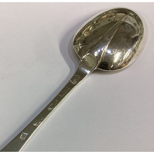 341 - EXETER: A good Georgian silver Hanoverian pattern rat tail spoon. 1713. Approx. 48 grams. Est. £150 ... 