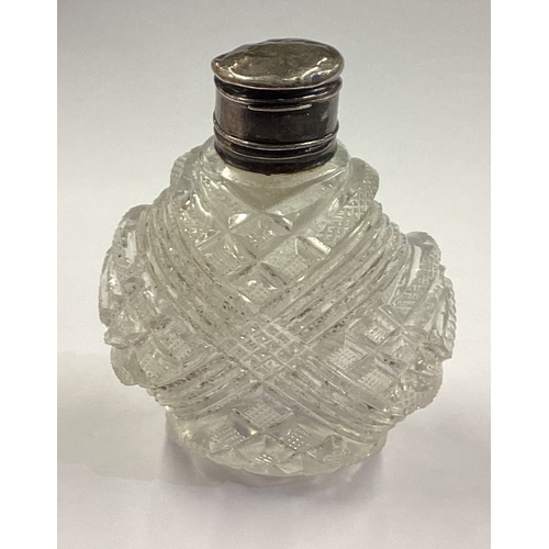 356 - A Victorian silver mounted and glass scent bottle. Circa 1890. Est. £20 - £30.