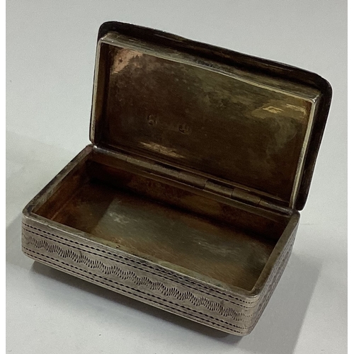 361 - A large Georgian silver hinged top snuff box with bright-cut decoration. Birmingham. Approx. 35 gram... 