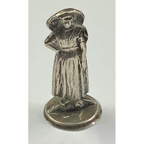 376 - A figural silver seal. Circa 1900. Approx. 11 grams. Est. £20 - £30.