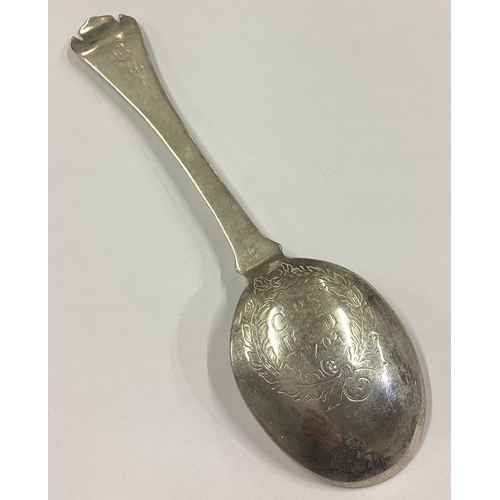 379 - An early 18th Century Continental silver spoon dated 1703. Approx. 42 grams. Est. £100 - £150.