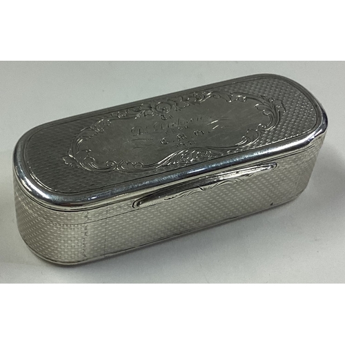 409 - A 19th Century Victorian silver table snuff box with engine turned decoration. Birmingham 1870. By F... 