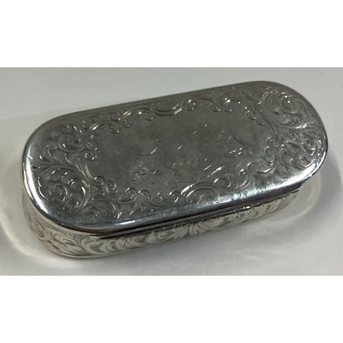 410 - A 19th Century Victorian silver table snuff box with engraved decoration. Birmingham 1852. By Hillia... 