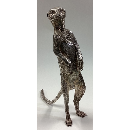 416 - PATRICK MAVROS: A large silver figure of a meerkat. Fully marked. Approx. 287 grams. Est. £1000 - £1... 