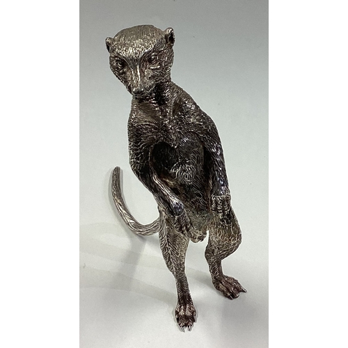 416 - PATRICK MAVROS: A large silver figure of a meerkat. Fully marked. Approx. 287 grams. Est. £1000 - £1... 