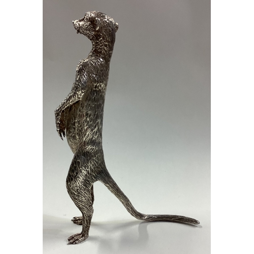 416 - PATRICK MAVROS: A large silver figure of a meerkat. Fully marked. Approx. 287 grams. Est. £1000 - £1... 