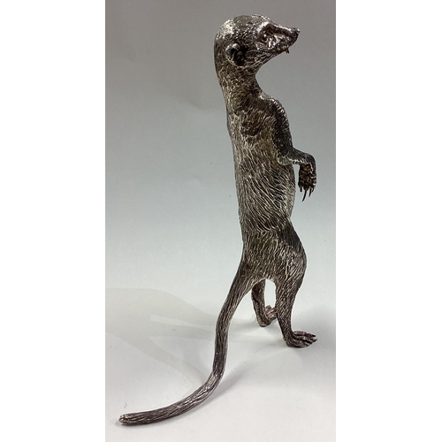 416 - PATRICK MAVROS: A large silver figure of a meerkat. Fully marked. Approx. 287 grams. Est. £1000 - £1... 