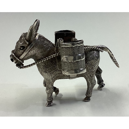 434 - A heavy silver figure of a donkey. Approx. 62 grams. Est. £60 - £80.