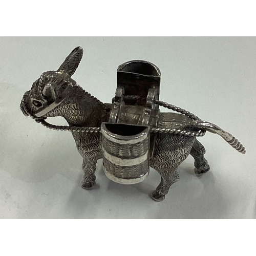 434 - A heavy silver figure of a donkey. Approx. 62 grams. Est. £60 - £80.