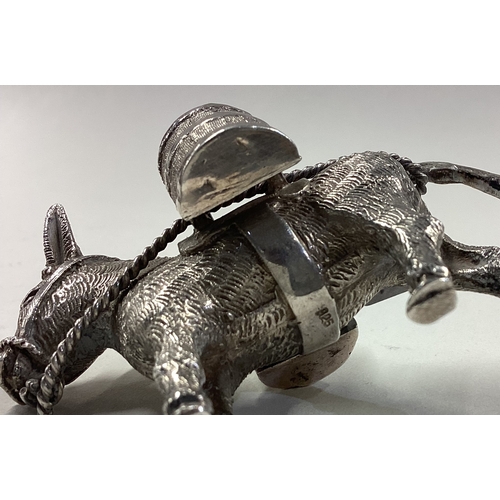 434 - A heavy silver figure of a donkey. Approx. 62 grams. Est. £60 - £80.