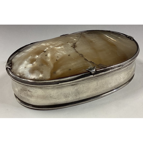 438 - An 18th Century Dutch silver and MOP box. Marked to front. Approx. 171 grams. Est. £300 - £400.