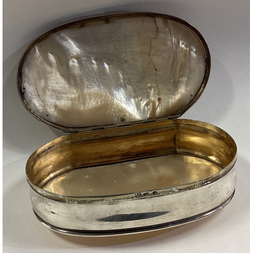 438 - An 18th Century Dutch silver and MOP box. Marked to front. Approx. 171 grams. Est. £300 - £400.