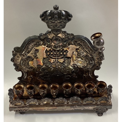 445 - A Judaica silver menorah. Marked to front. Approx. 621 grams. Est. £800 - £1200.