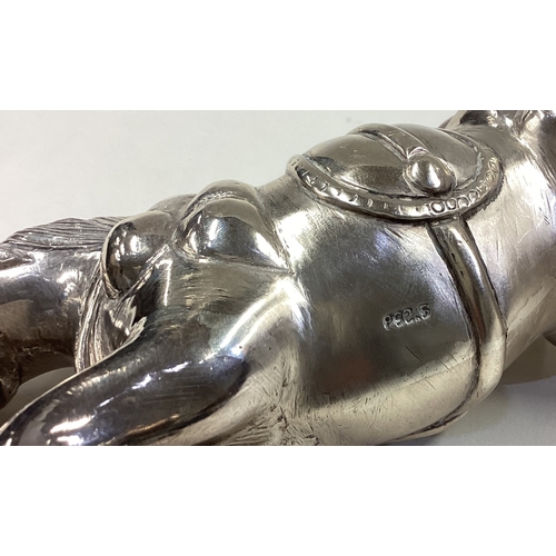 447 - A large silver figure of a horse. Approx. 227 grams. Est. £250 - £300.