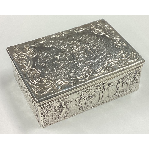 45 - A good quality chased silver box with gilt interior. Sheffield. By L&S. Approx. 162 grams. Est. £40 ... 