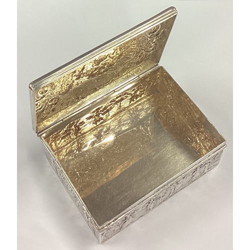 45 - A good quality chased silver box with gilt interior. Sheffield. By L&S. Approx. 162 grams. Est. £40 ... 