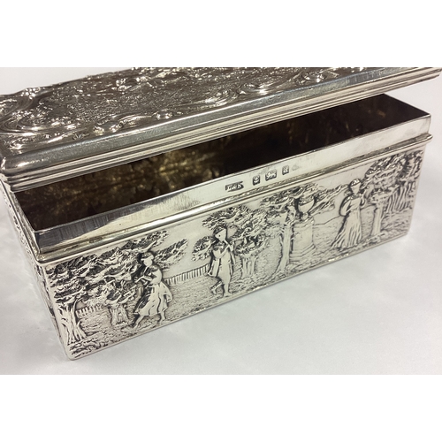 45 - A good quality chased silver box with gilt interior. Sheffield. By L&S. Approx. 162 grams. Est. £40 ... 