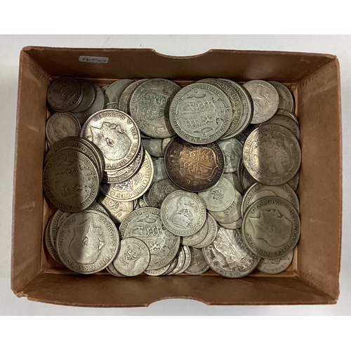 450 - A large collection of pre 1947 silver Half Crown coins etc. Approx. 772 grams. Est. £80 - £120.