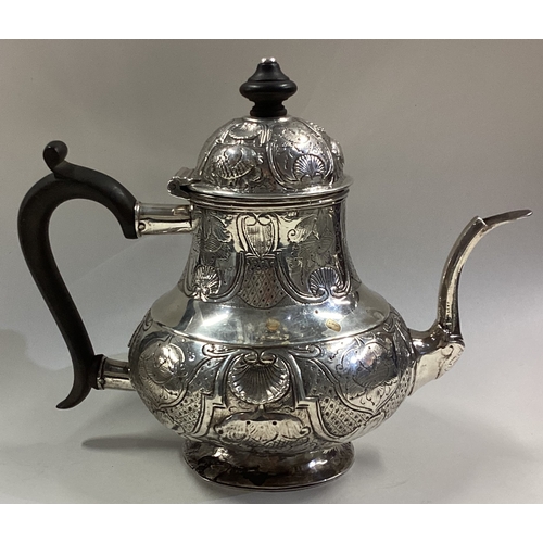 474 - An 18th Century Dutch silver teapot. Fully marked to base. Approx. 340 grams. Est. £400 - £600.