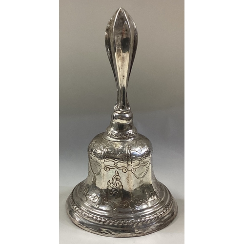 476 - A large Dutch silver table bell. Approx. 265 grams. Est. £200 - £300.