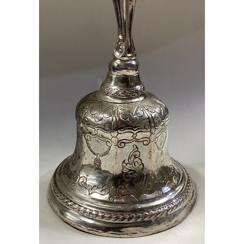 476 - A large Dutch silver table bell. Approx. 265 grams. Est. £200 - £300.