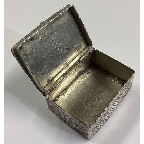 49 - An Asian silver snuff box in the form of a book with hinged cover. Approx. 33 grams. Est. £40 - £60.