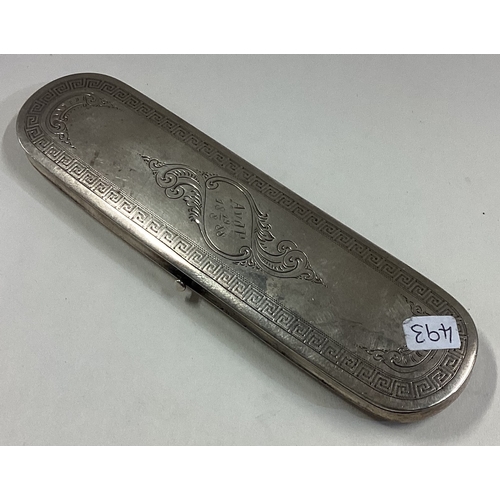 493 - A 19th Century Dutch silver spectacles case. Marked to interior. Approx. 72 grams. Est. £100 - £150.