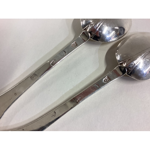 509 - A pair of 17th Century silver rat tail trefid spoons. London 1683. Approx. 118 grams. Est. £600 - £8... 