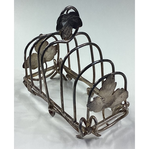 58 - An unusual Naturalistic Victorian silver toast rack. Birmingham 1849. By Yapp & Woodward. Approx. 12... 