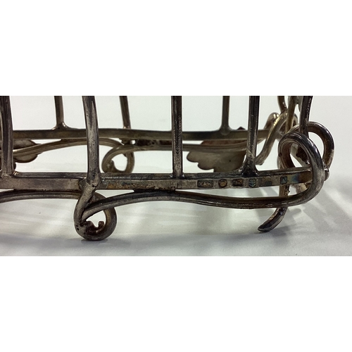 58 - An unusual Naturalistic Victorian silver toast rack. Birmingham 1849. By Yapp & Woodward. Approx. 12... 