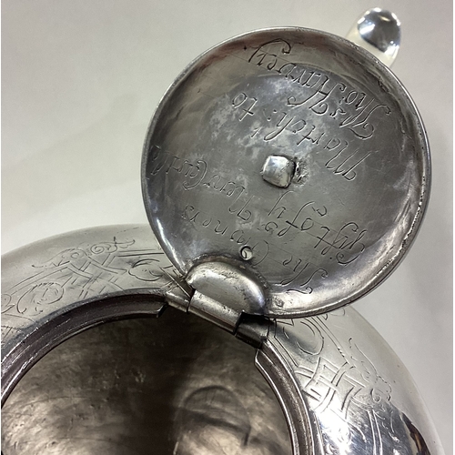 591 - NEWCASTLE: A rare silver teapot. 1732. Approx. 471 grams. Est. £2000 - £3000.