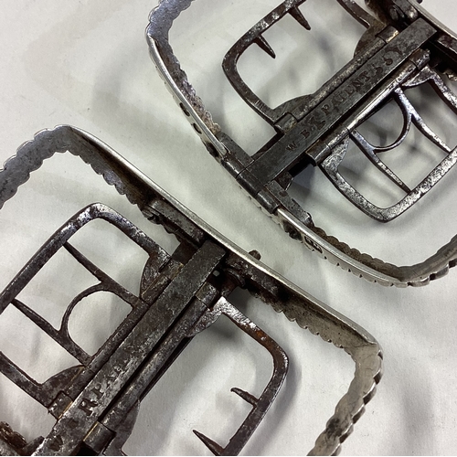 592 - A pair of Georgian silver shoe buckles. London 1800. By WB (possibly Bateman?). Approx. 60 grams. Es... 