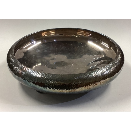 6 - A large early 20th Century Japanese silver bowl with hammered decoration bearing English import mark... 