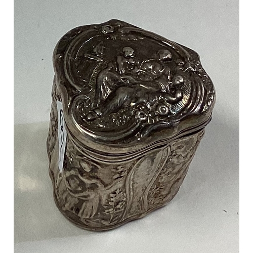 606 - A circular 19th Century silver snuff box with hinged lid. Marked to interior. 1830. Approx. 16 grams... 