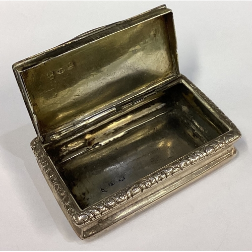 647 - A good Georgian silver snuff box with chased decoration. Birmingham. By Joseph Wilmore. Approx. 90 g... 