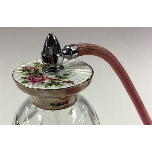 74 - A heavy silver mounted and enamelled atomiser. London 1959. Est. £150 - £200.