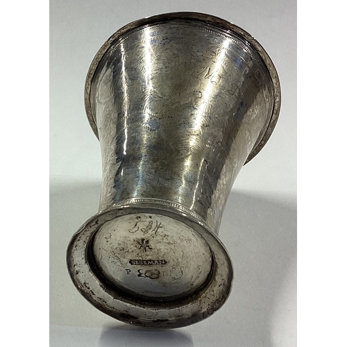 75 - An 18th Century silver beaker. Marked Seseman to base. Approx. 65 grams. Est. £120 - £150.