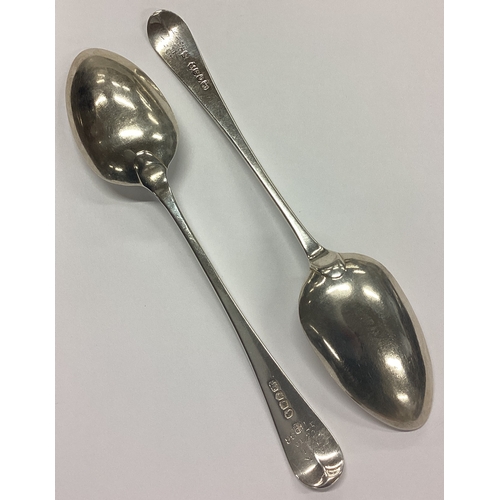 88 - PETER AND ANN BATEMAN: A good pair of silver OE pattern spoons. London. Approx. 118 grams. Est. £40 ... 