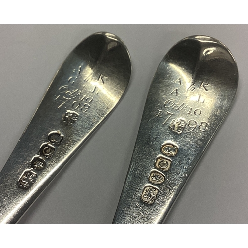 88 - PETER AND ANN BATEMAN: A good pair of silver OE pattern spoons. London. Approx. 118 grams. Est. £40 ... 